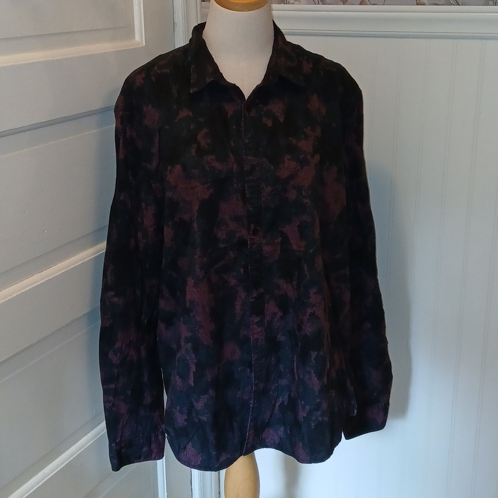 Calvin Klein Jeans Black and Purple Patterned Shirt